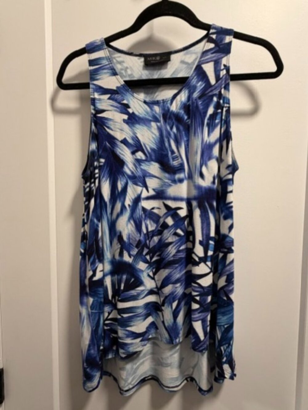 Eliana High/Low tank in Royal Palm print